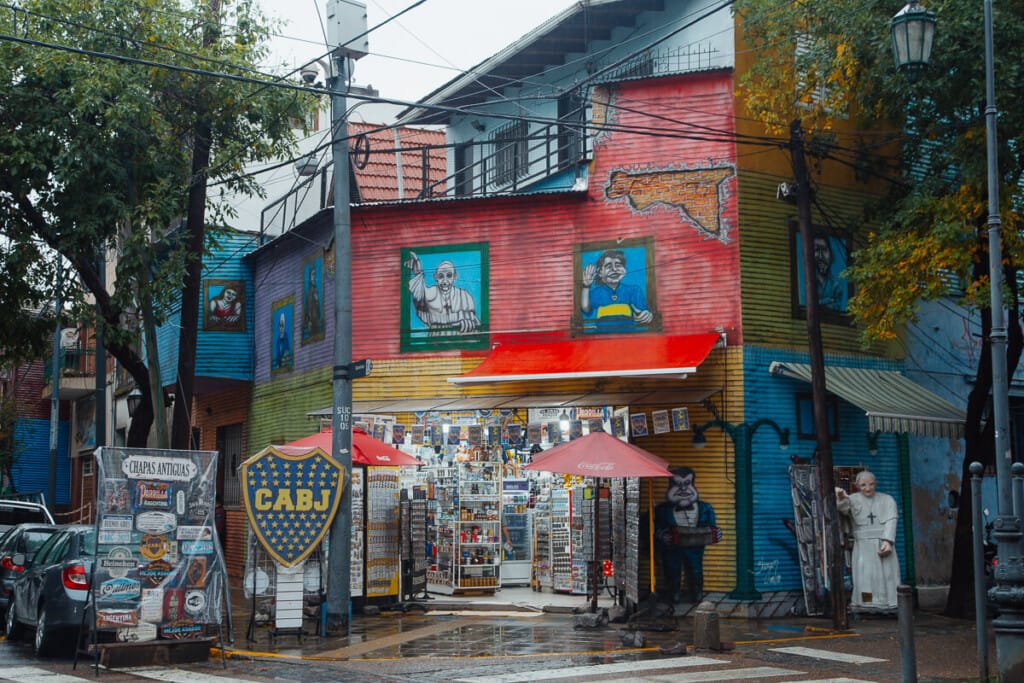 A corner store filled with touristy trinkets and postcards