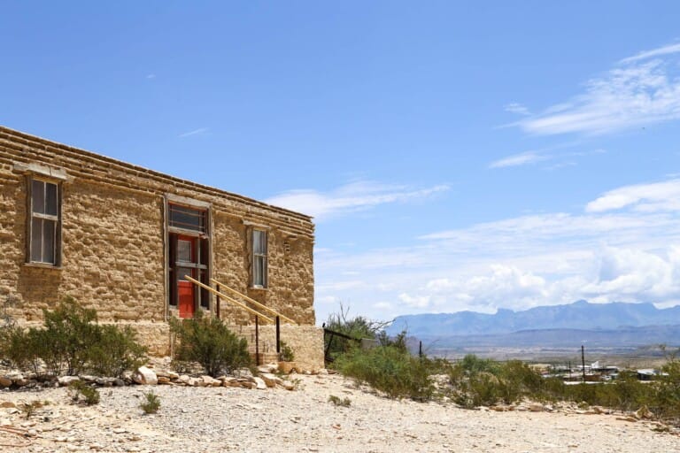 A stone home in the desert