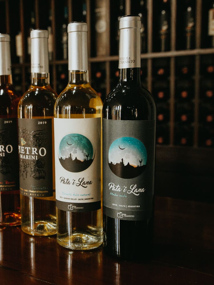 Wine bottles on a table