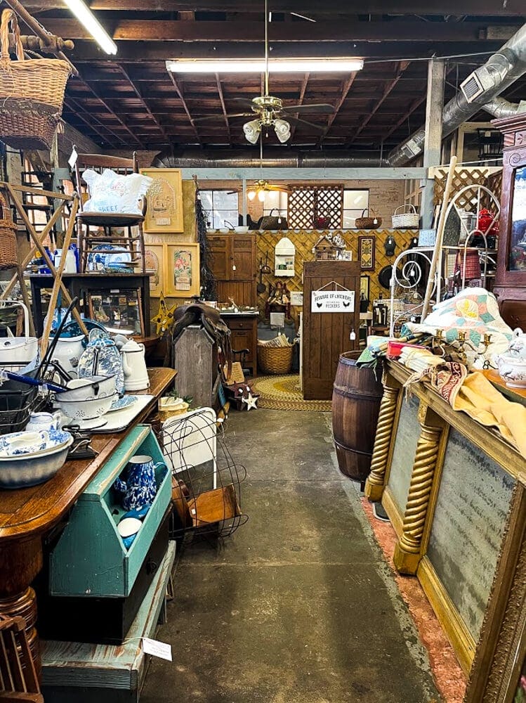 Knick-knacks and antiques for sale in a market