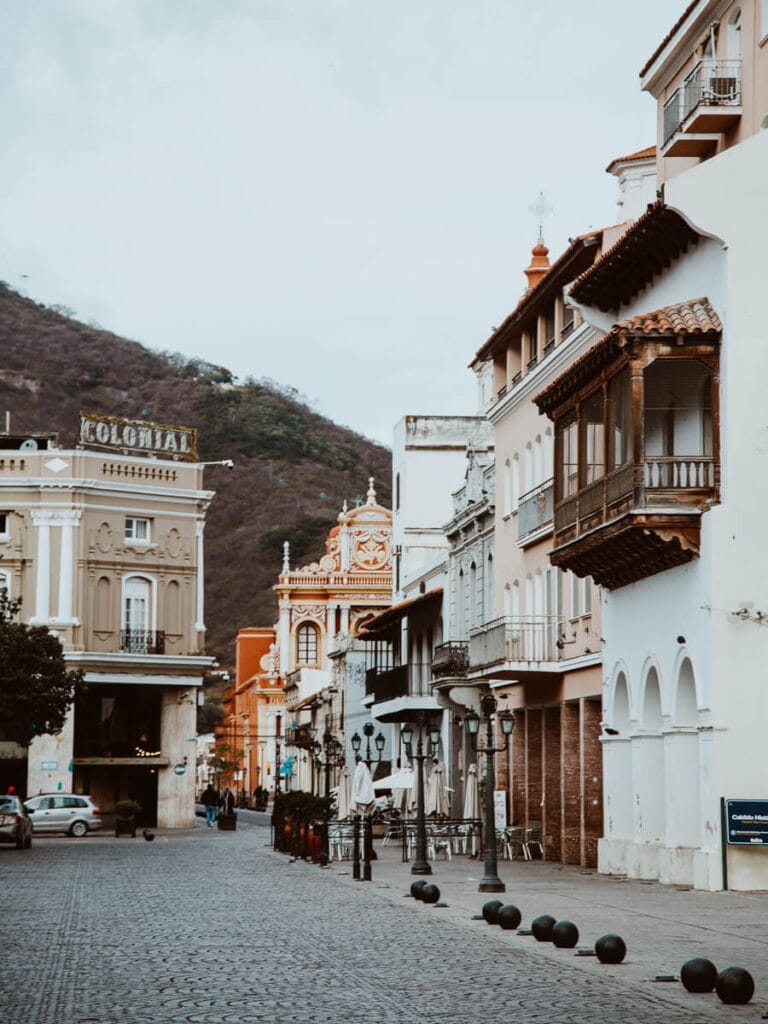 Colonial buildings in a small city in Argentina
