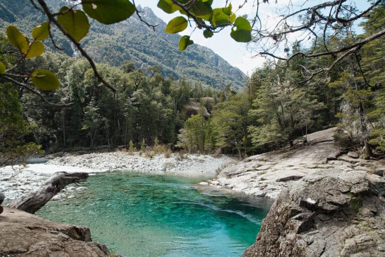 The crystal clear transparent waters at Cajon del Azul in El Bolson