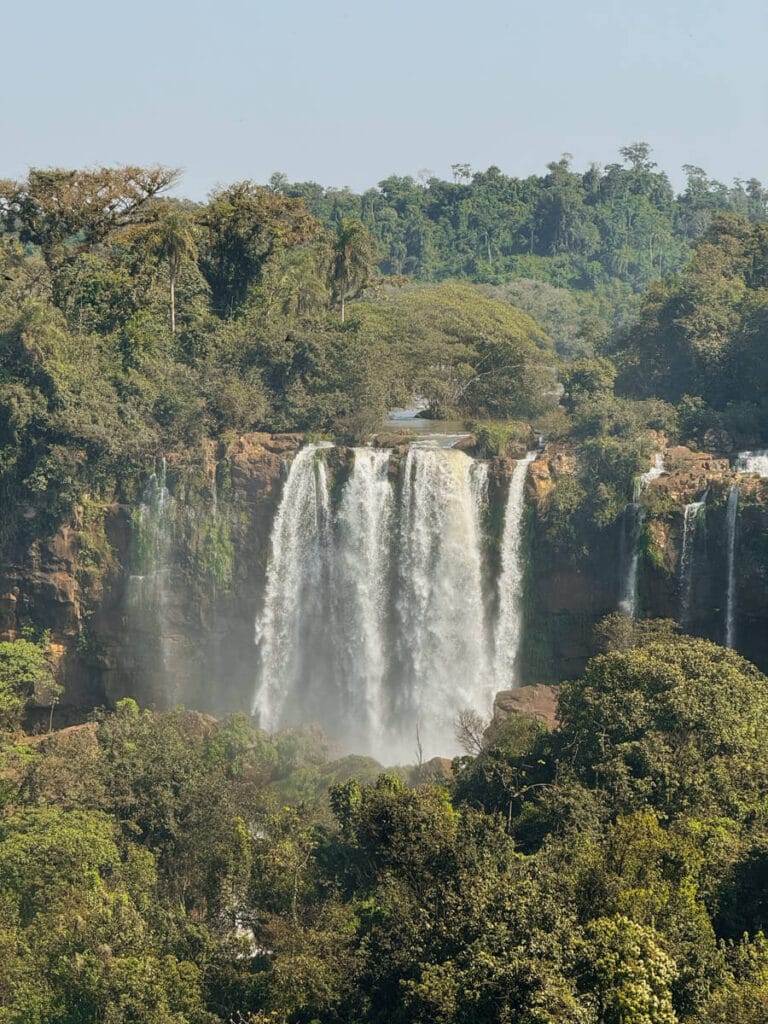 Iguazu Falls seen from afar from Brazil